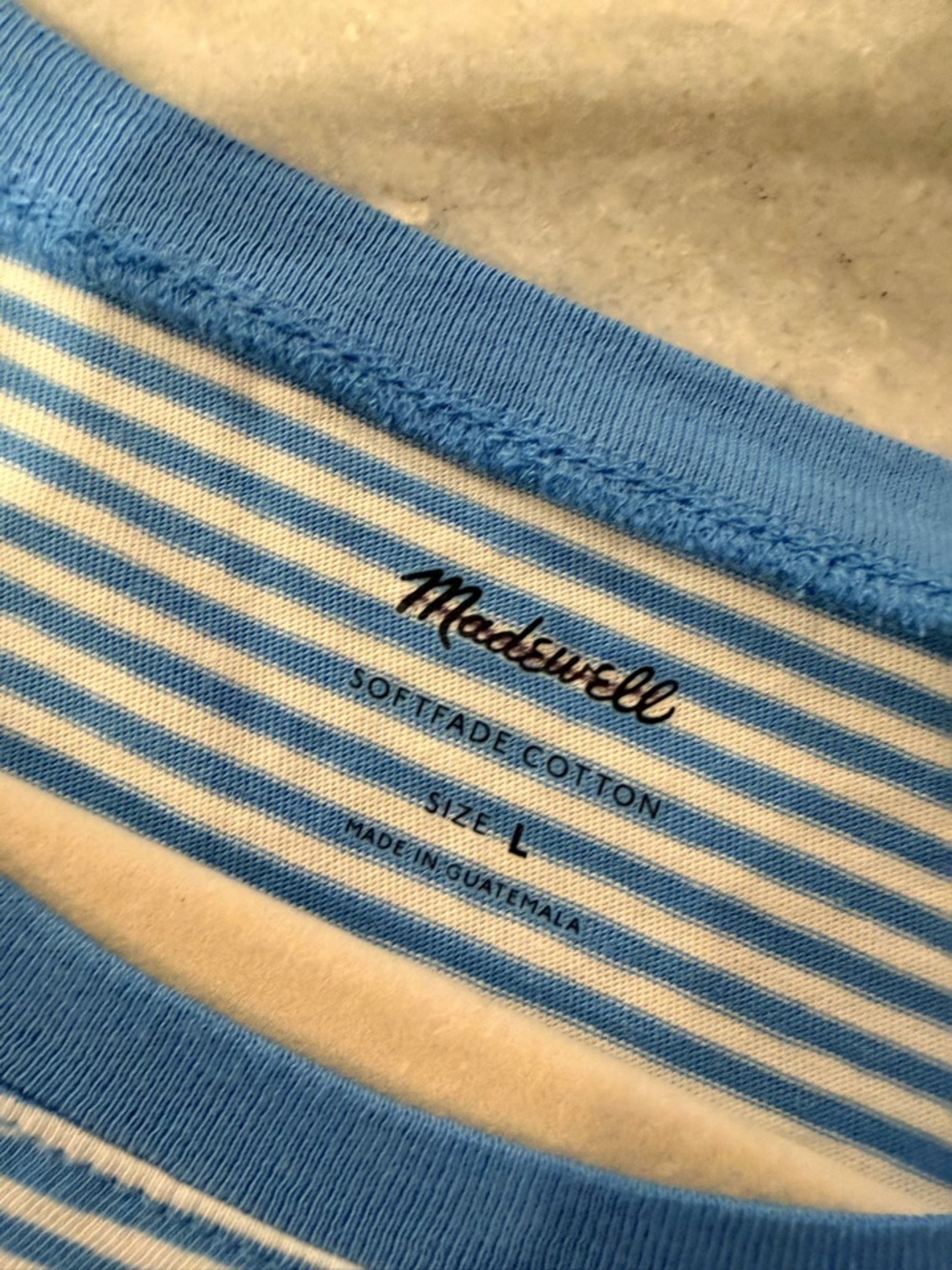 Madewell Blue and White Striped Muscle Tee - Picture 9 of 9